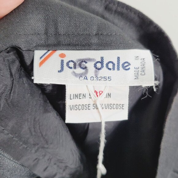 NWT Vintage Jac Dale Charcoal Gray Linen Skirt - Picture 9 of 10